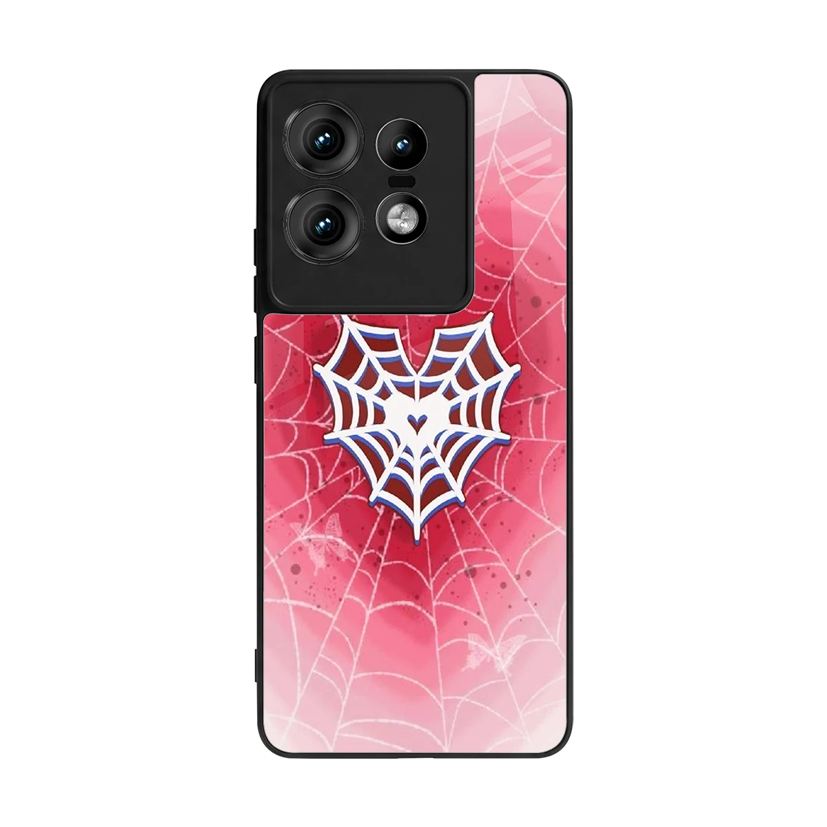 Y2K Hearts X Web back phone cover | glass case for motorola edge 50 pro
