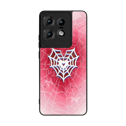 Y2K Hearts X Web back phone cover | glass case for motorola edge 50 pro
