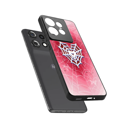 Y2K Hearts X Web sleek motorola edge 50 pro cover with tempered glass back and TPU edges