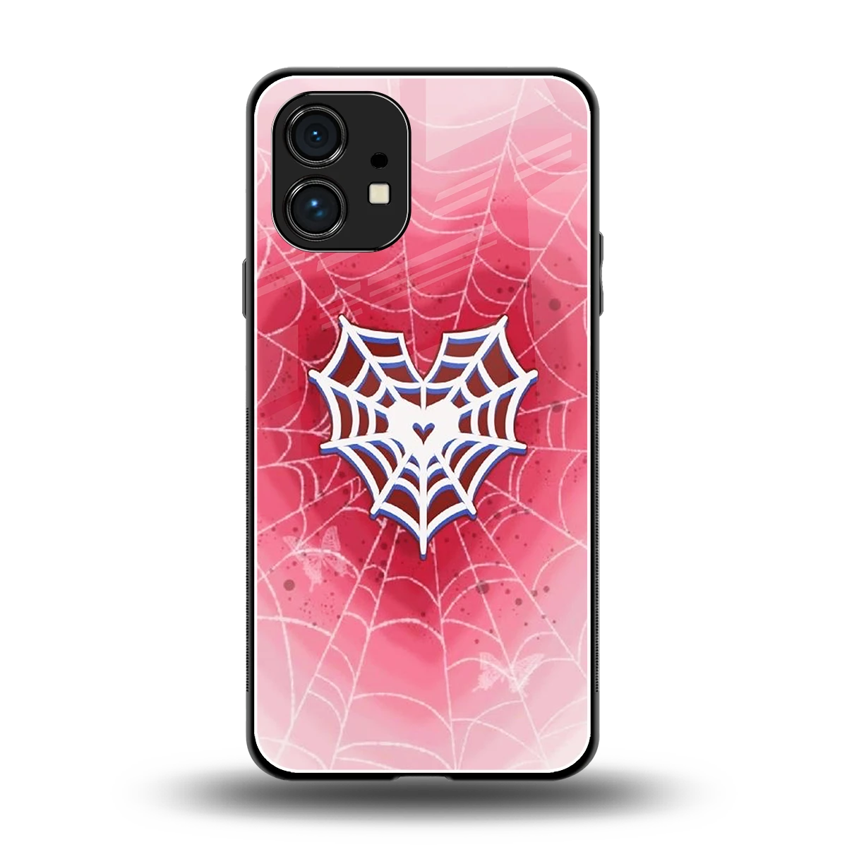 Y2K Hearts X Web back phone cover | glass case for nothing phone 1