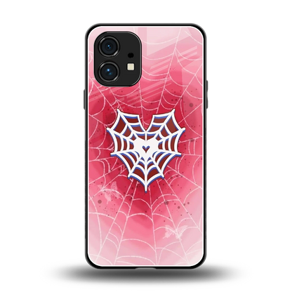 Y2K Hearts X Web back phone cover | glass case for nothing phone 1