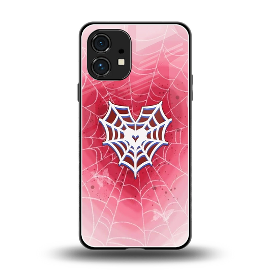 Y2K Hearts X Web back phone cover | glass case for nothing phone 1