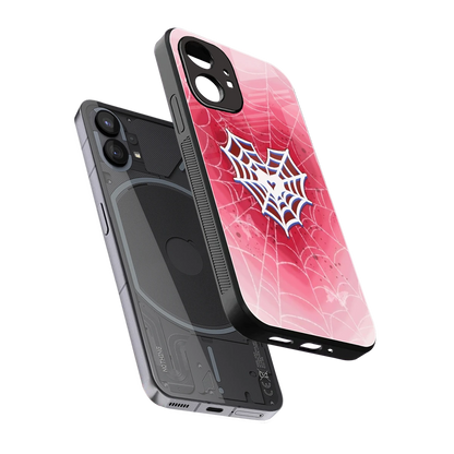 Y2K Hearts X Web sleek nothing phone 1 cover with tempered glass back and TPU edges