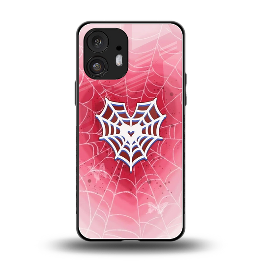 Y2K Hearts X Web back phone cover | glass case for nothing phone 2