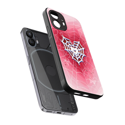Y2K Hearts X Web sleek nothing phone 2 cover with tempered glass back and TPU edges