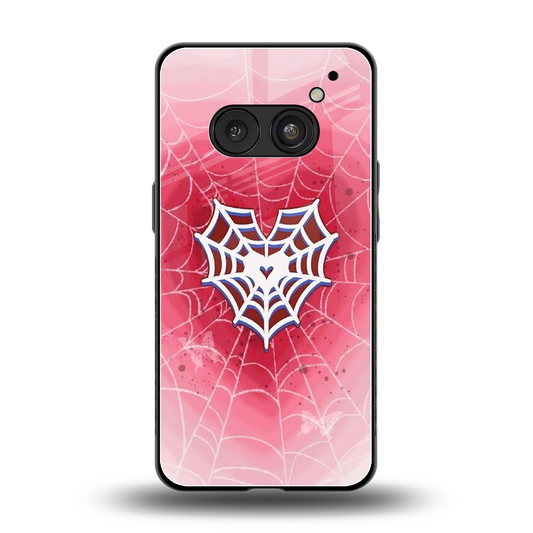 Y2K Hearts X Web back phone cover | glass case for nothing phone 2a plus
