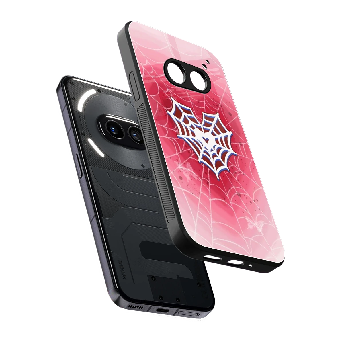 Y2K Hearts X Web sleek nothing phone 2a cover with tempered glass back and TPU edges