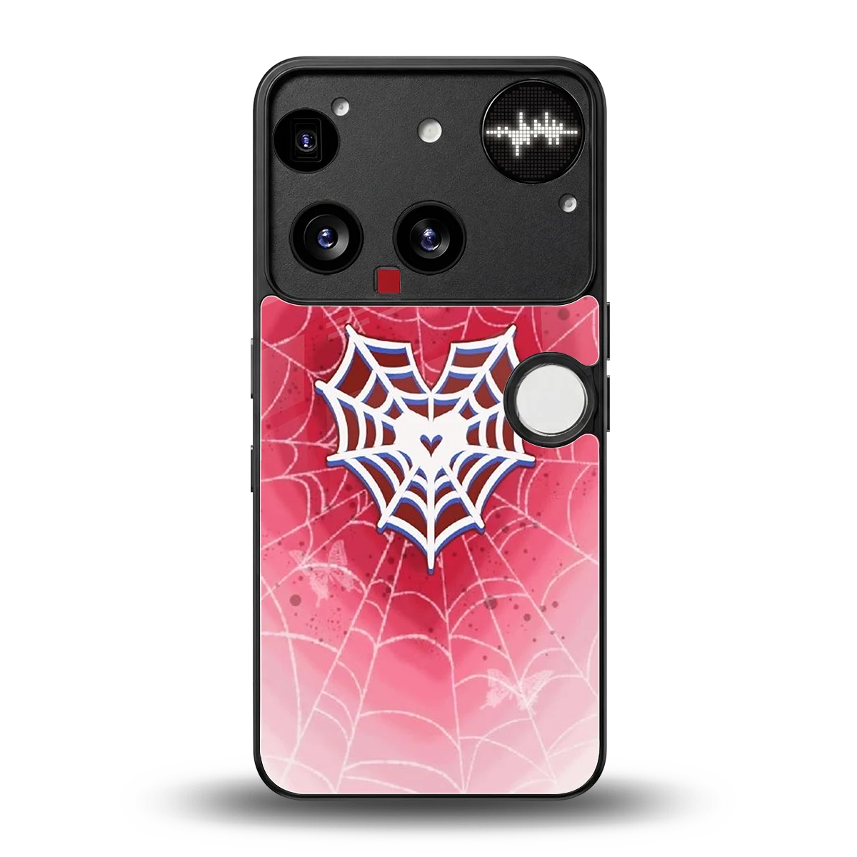 Y2K Hearts X Web back phone cover | glass case for nothing phone 3