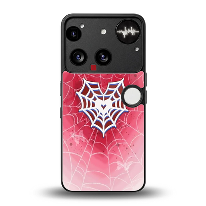 Y2K Hearts X Web back phone cover | glass case for nothing phone 3