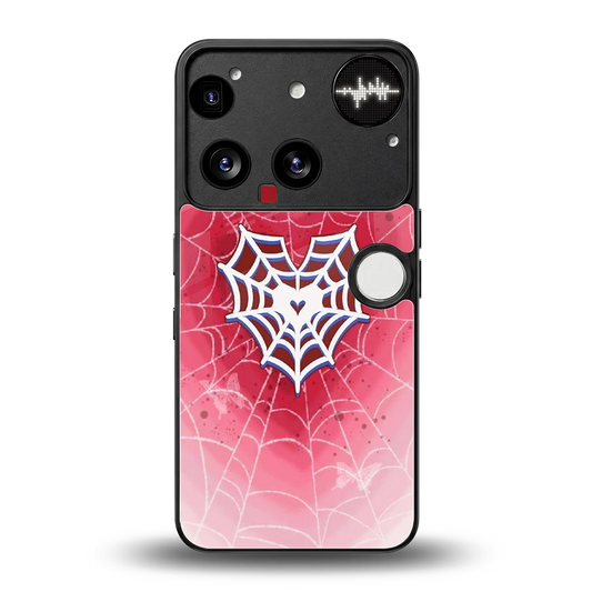 Y2K Hearts X Web back phone cover | glass case for nothing phone 3