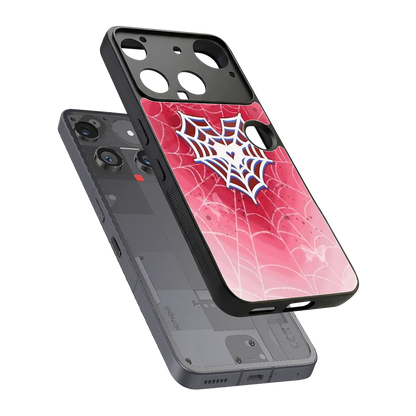 Y2K Hearts X Web sleek nothing phone 3 cover with tempered glass back and TPU edges