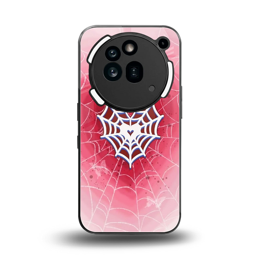 Y2K Hearts X Web back phone cover | glass case for nothing phone 3a pro