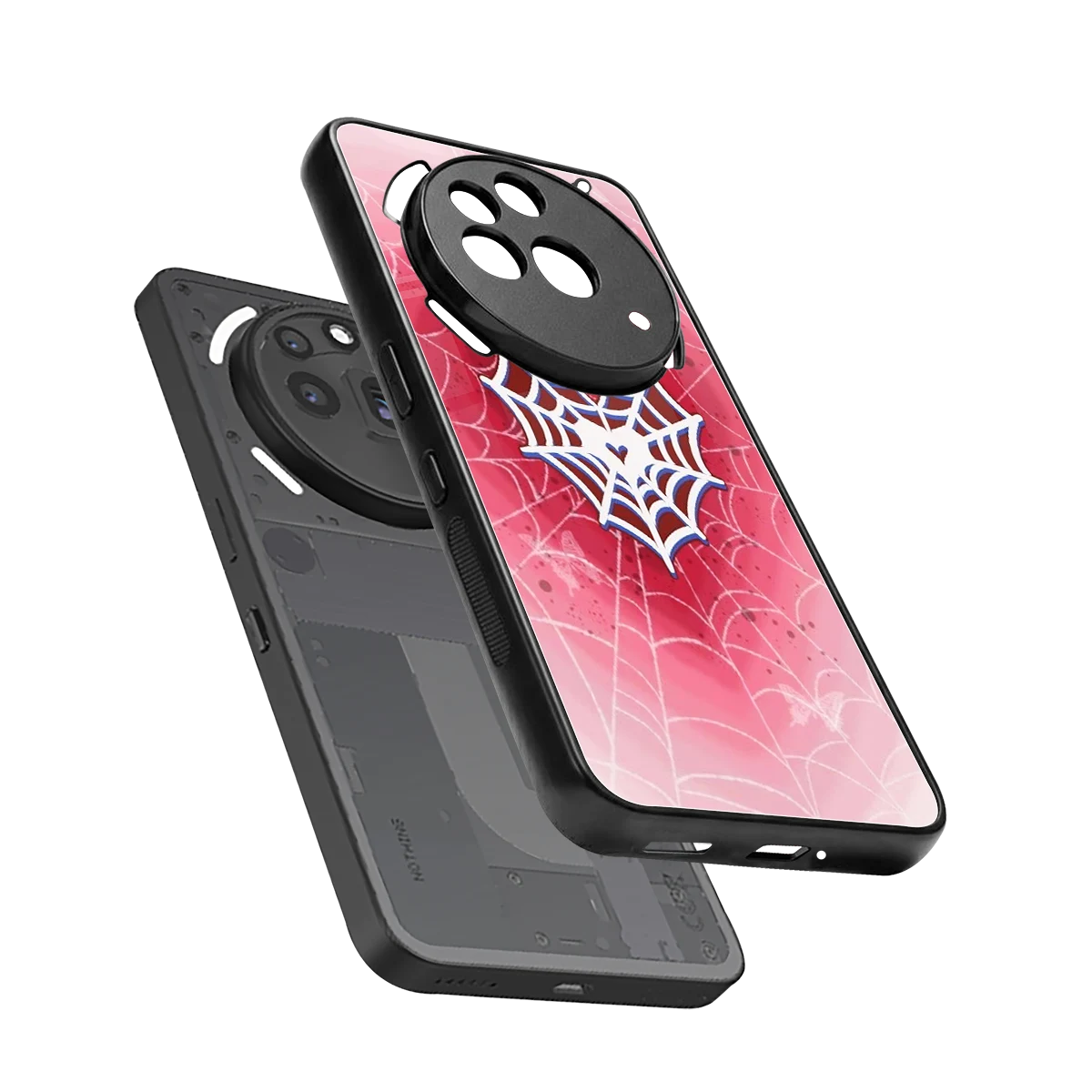 Y2K Hearts X Web sleek nothing phone 3a pro cover with tempered glass back and TPU edges