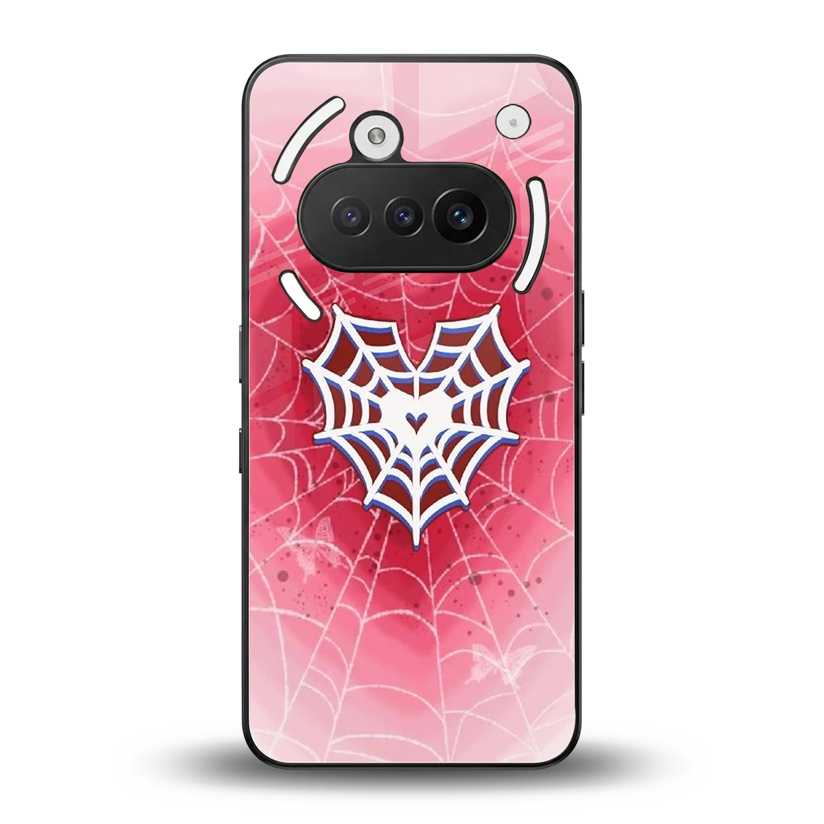 Y2K Hearts X Web back phone cover | glass case for nothing phone 3a
