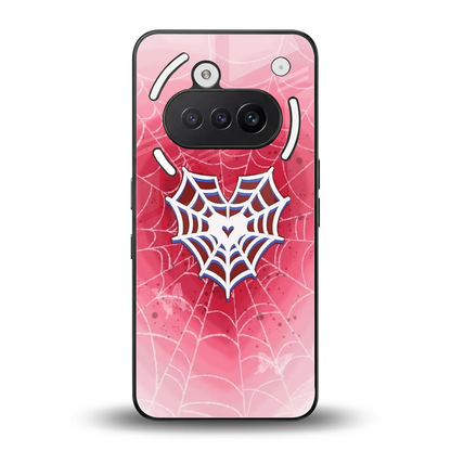 Y2K Hearts X Web back phone cover | glass case for nothing phone 3a