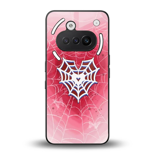 Y2K Hearts X Web back phone cover | glass case for nothing phone 3a