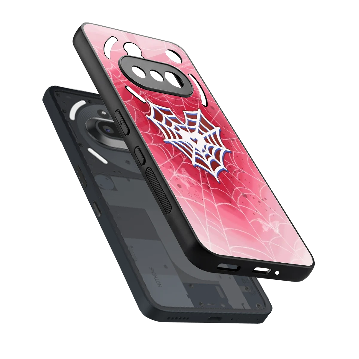 Y2K Hearts X Web sleek nothing phone 3a cover with tempered glass back and TPU edges