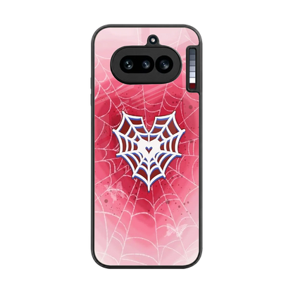 Y2K Hearts X Web back phone cover | glass case for nothing phone 4a