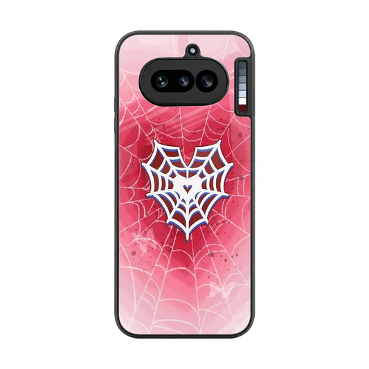 Y2K Hearts X Web back phone cover | glass case for nothing phone 4a