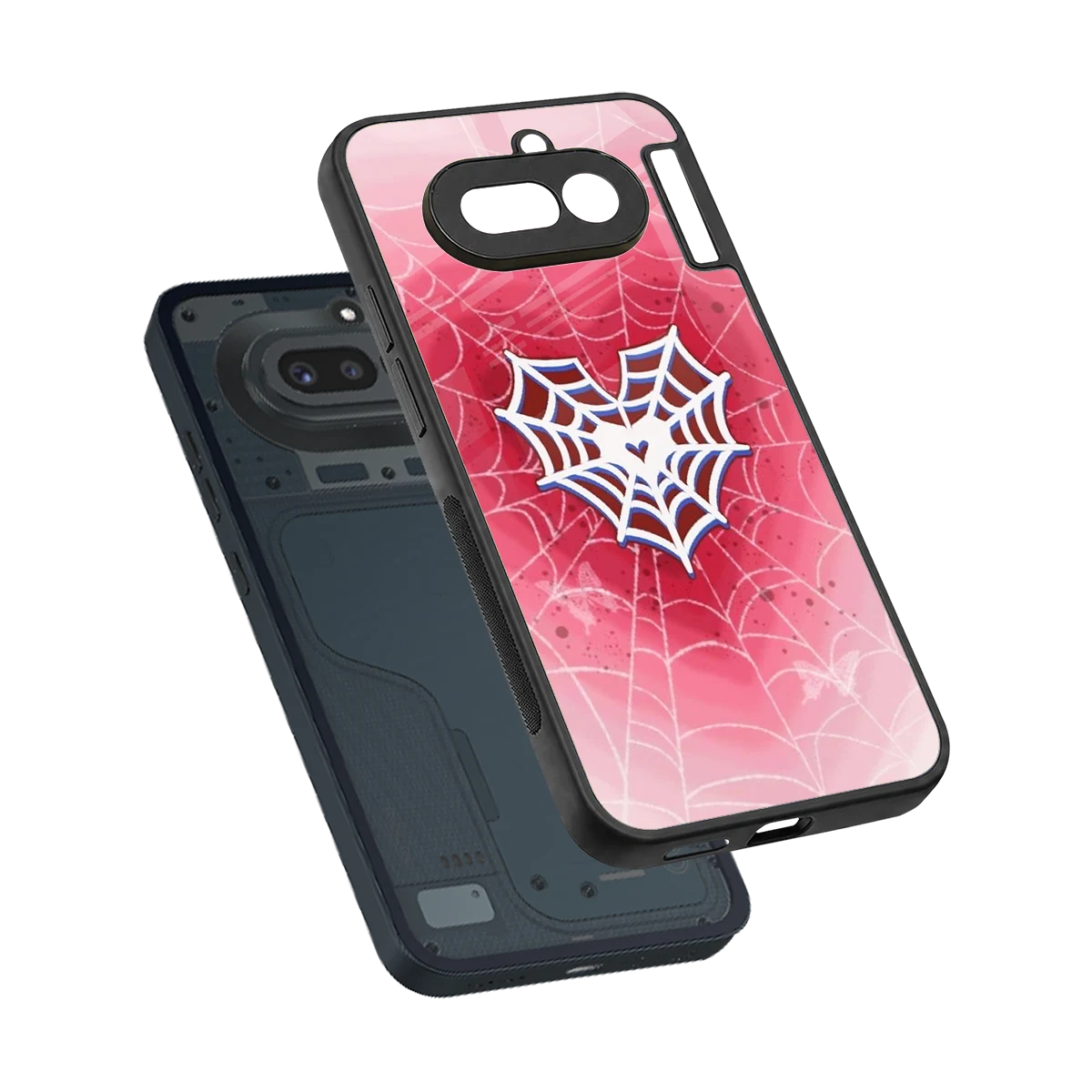 Y2K Hearts X Web sleek nothing phone 4a cover with tempered glass back and TPU edges