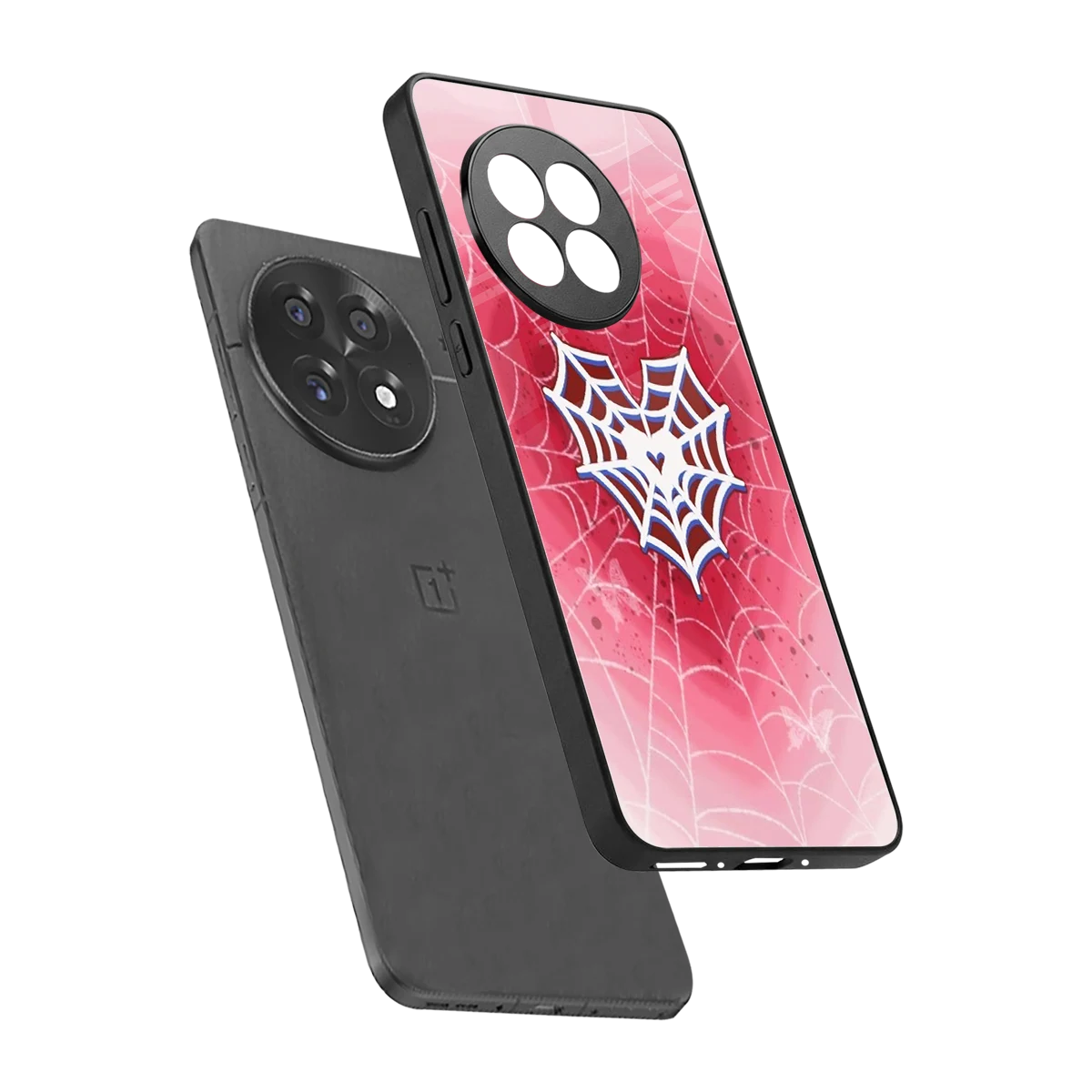 Y2K Hearts X Web sleek oneplus 13r cover with tempered glass back and TPU edges