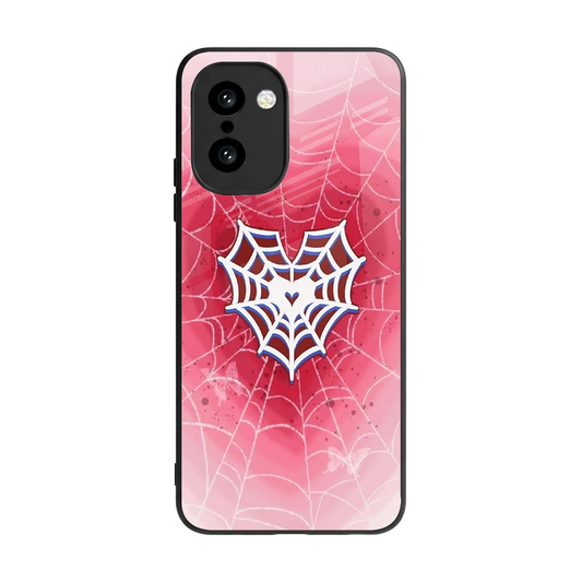 Y2K Hearts X Web back phone cover | glass case for oneplus 15r