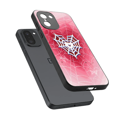 Y2K Hearts X Web sleek oneplus 15r cover with tempered glass back and TPU edges