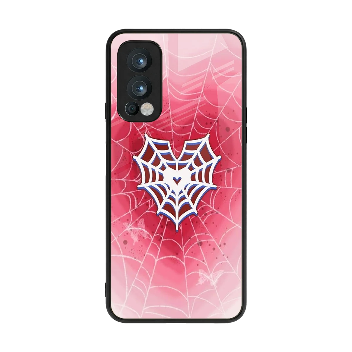Y2K Hearts X Web back phone cover | glass case for oneplus nord 2