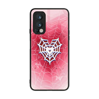 Y2K Hearts X Web back phone cover | glass case for oneplus nord 2