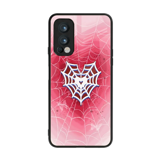 Y2K Hearts X Web back phone cover | glass case for oneplus nord 2