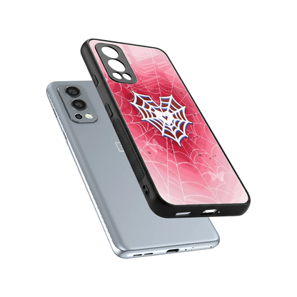 Y2K Hearts X Web sleek oneplus nord 2 cover with tempered glass back and TPU edges