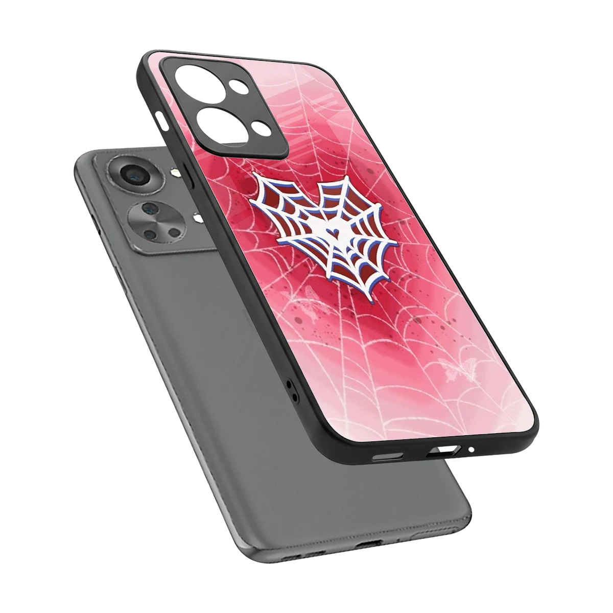 Y2K Hearts X Web sleek oneplus nord 2t cover with tempered glass back and TPU edges