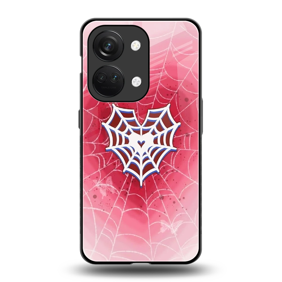 Y2K Hearts X Web back phone cover | glass case for oneplus nord 3