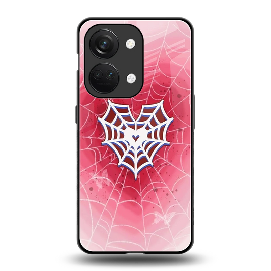 Y2K Hearts X Web back phone cover | glass case for oneplus nord 3