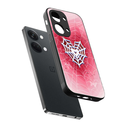 Y2K Hearts X Web sleek oneplus nord 3 cover with tempered glass back and TPU edges