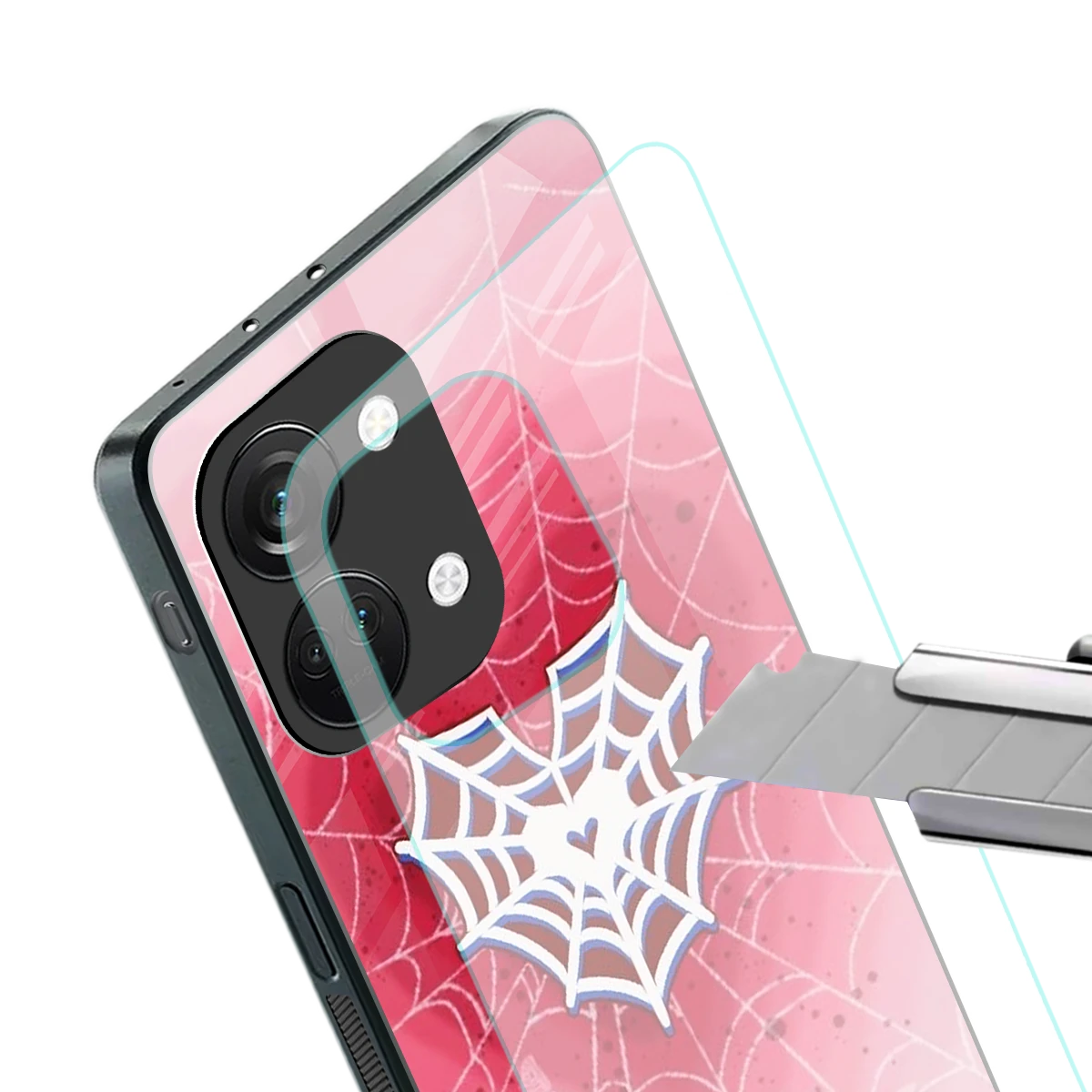 Y2K Hearts X Web stylish phone case for oneplus nord 3 | glossy glass and slim fit