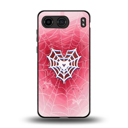 Y2K Hearts X Web back phone cover | glass case for oneplus nord 4