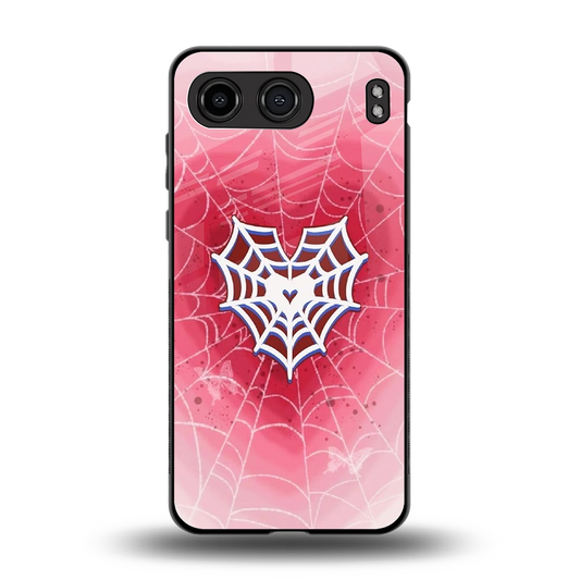 Y2K Hearts X Web back phone cover | glass case for oneplus nord 4