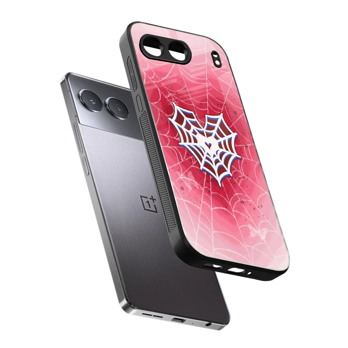 Y2K Hearts X Web sleek oneplus nord 4 cover with tempered glass back and TPU edges