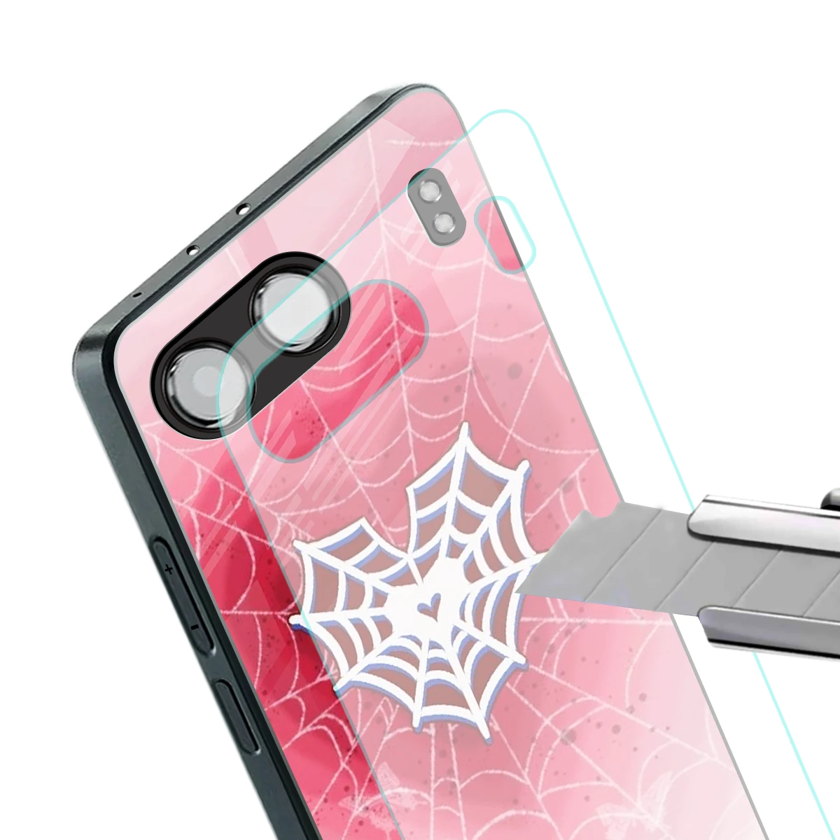 Y2K Hearts X Web stylish phone case for oneplus nord 4 | glossy glass and slim fit