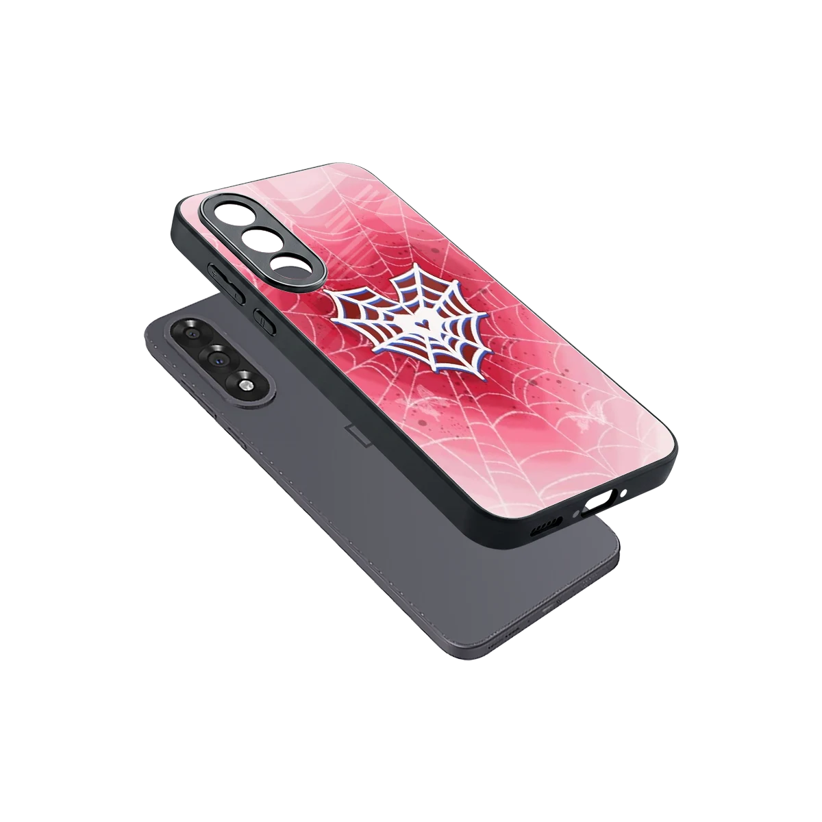 Y2K Hearts X Web sleek oneplus nord 5 cover with tempered glass back and TPU edges