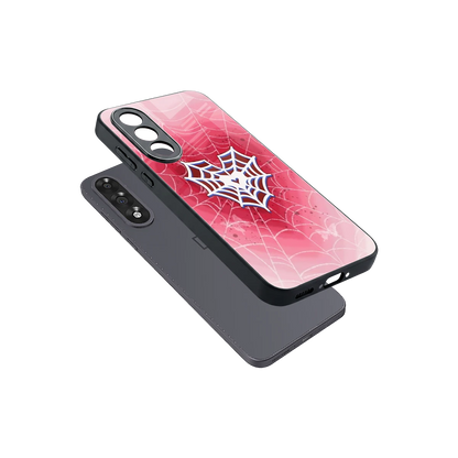 Y2K Hearts X Web sleek oneplus nord 5 cover with tempered glass back and TPU edges