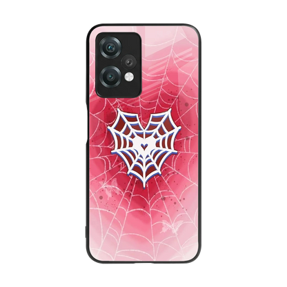 Y2K Hearts X Web back phone cover | glass case for oneplus nord ce 2 lite