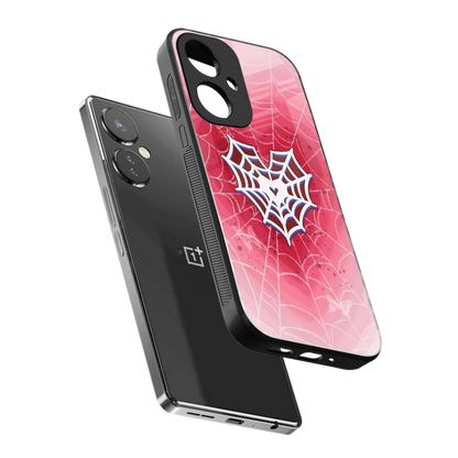 Y2K Hearts X Web sleek oneplus nord ce 3 cover with tempered glass back and TPU edges