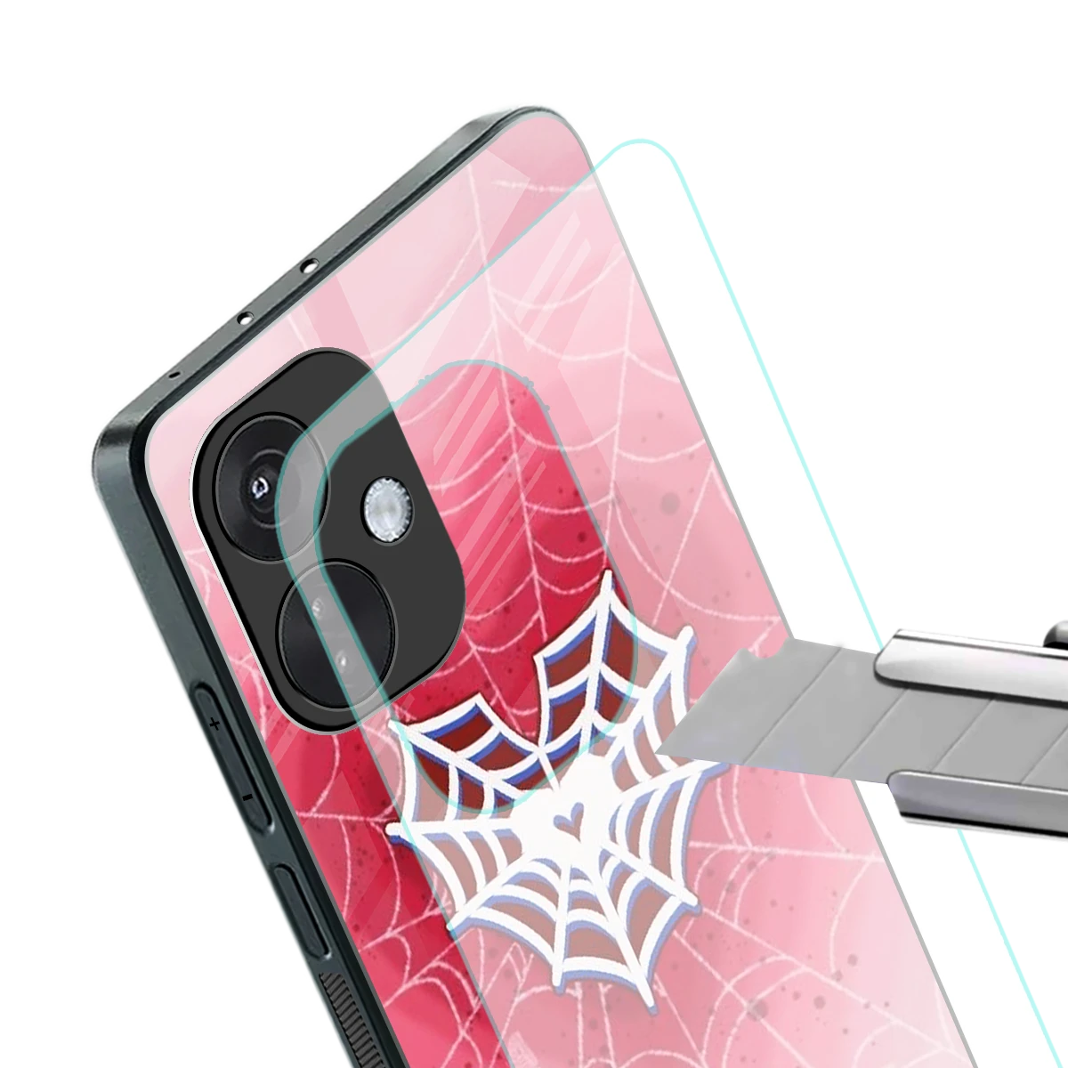 Y2K Hearts X Web stylish phone case for oneplus nord ce 3 | glossy glass and slim fit