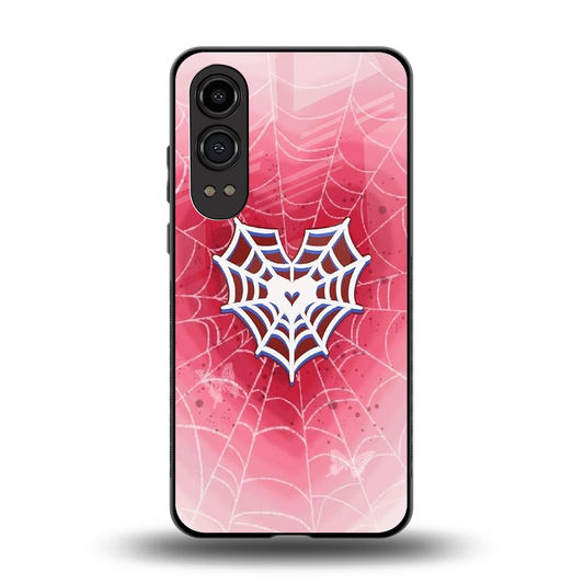 Y2K Hearts X Web back phone cover | glass case for oneplus nord ce 4 lite