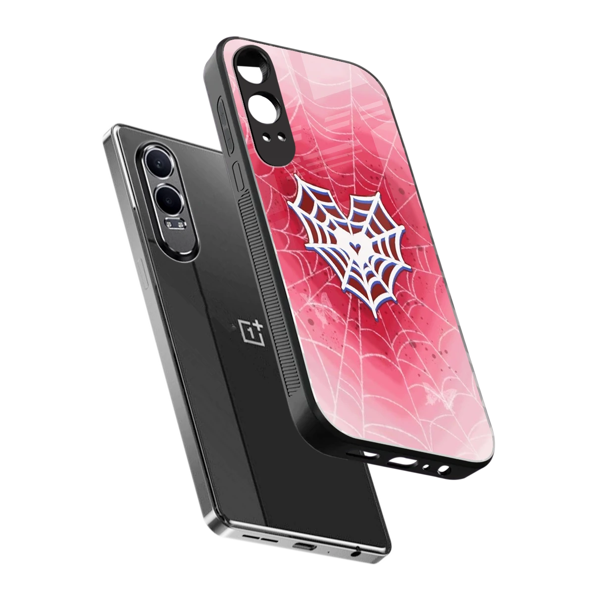 Y2K Hearts X Web sleek oneplus nord ce 4 lite cover with tempered glass back and TPU edges