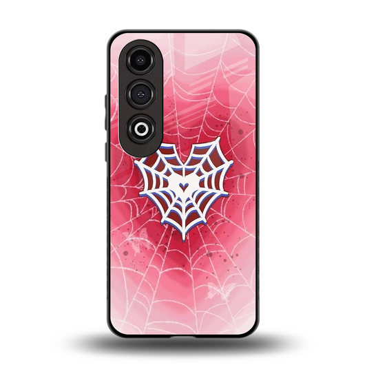 Y2K Hearts X Web back phone cover | glass case for oneplus nord ce 4