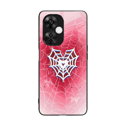 Y2K Hearts X Web back phone cover | glass case for oneplus nord ce 3 lite