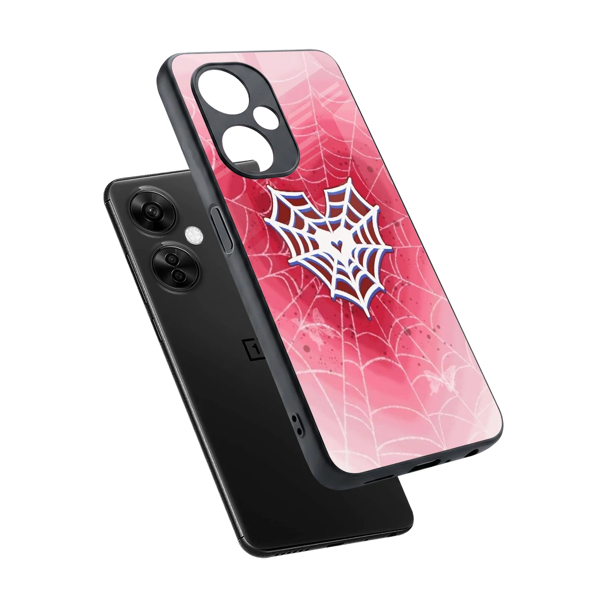 Y2K Hearts X Web sleek oneplus nord ce 3 lite cover with tempered glass back and TPU edges